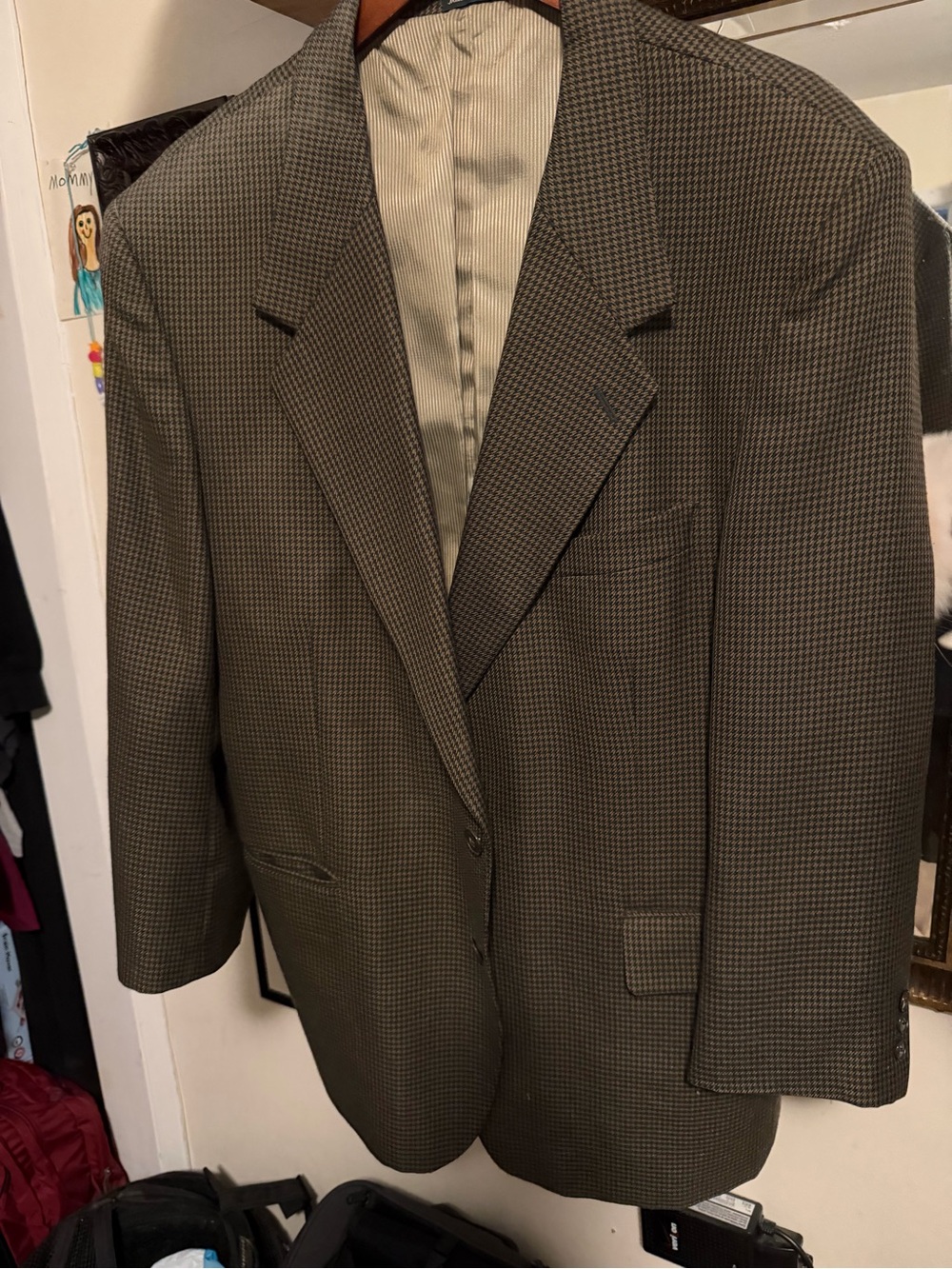Men's Olive Check Sport Coat - Classic Tailored Blazer